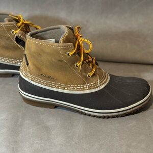 Eddie Bauer Women’s Hunt Pac Duck Boots Size 9.5 WeatherEdge Waterproof Leather